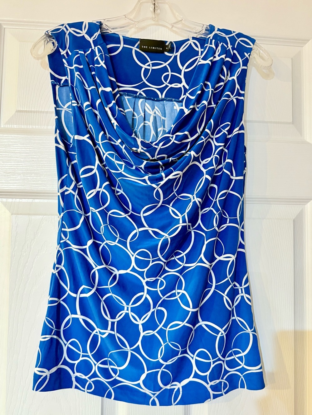 The Limited Y2K Blue Cowl Neck Abstract Print Cami Top M